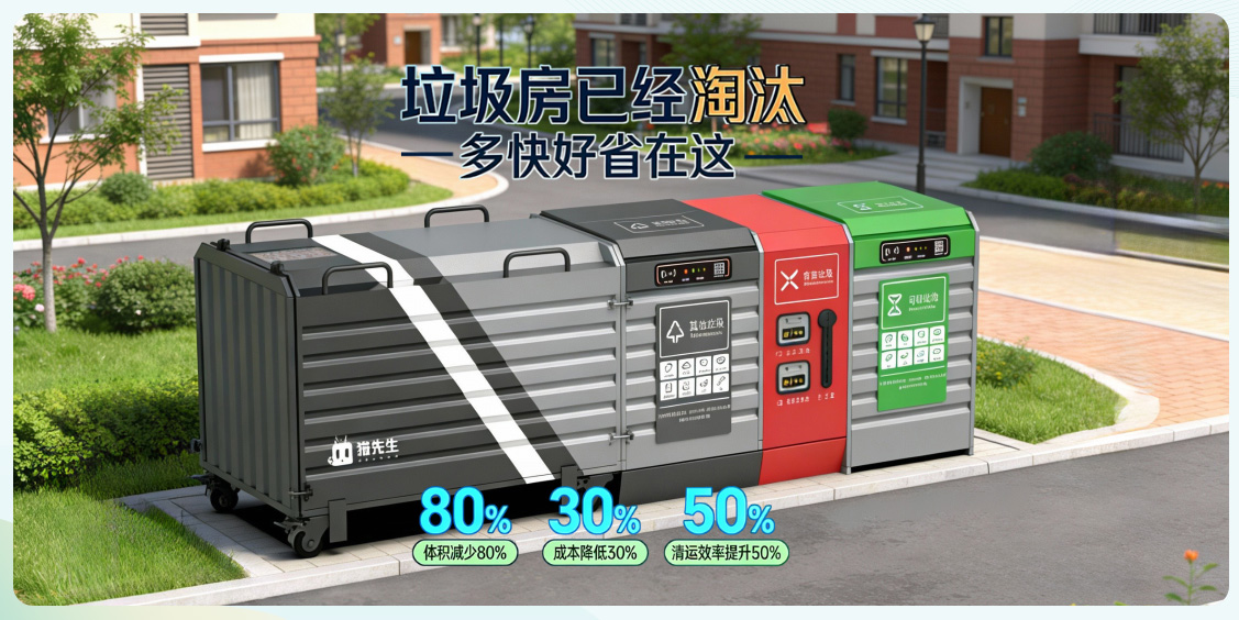 貓先生垃圾分類，垃圾分類設(shè)備廠家，垃圾房，垃圾分類房