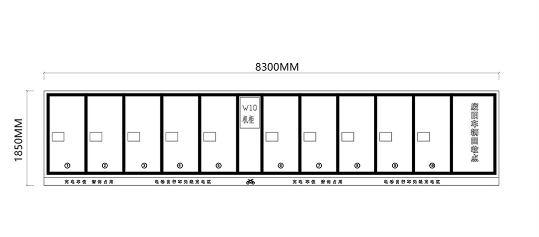 無線充電樁，一拖十，電動(dòng)自行車充電樁，電動(dòng)兩輪車無線充電